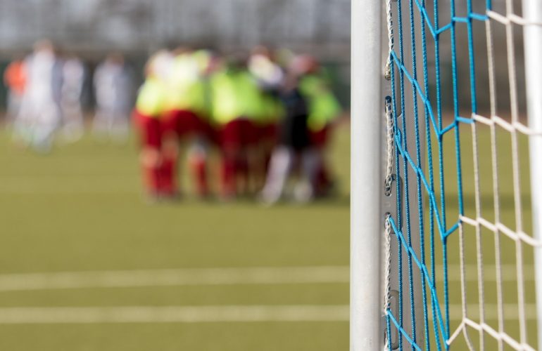 l'allenamento su un campo di calcio