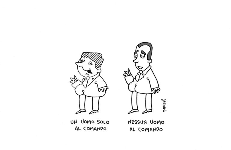 La vignetta di Riccardo Marassi per la presentazione di "Italia 2018 - 60 storie per capire la Terza Repubblica"